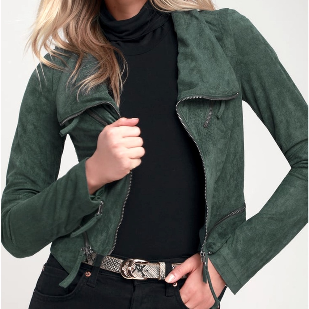 Lulus suede cropped moto jacket.